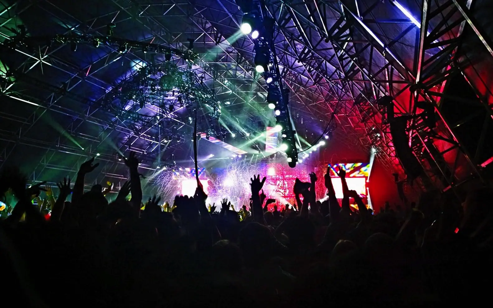Audience, band and concert