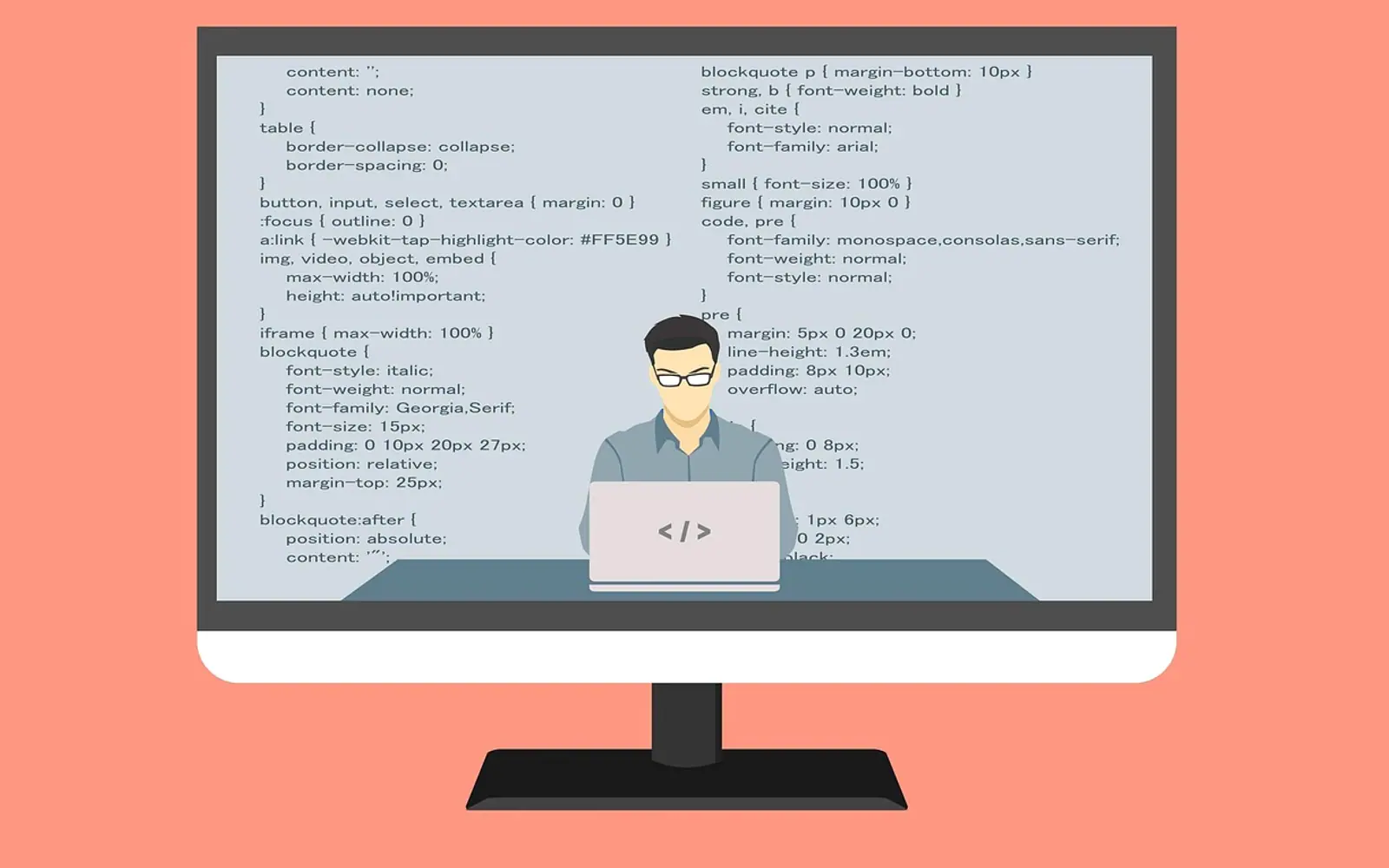 Programming, coding and software development