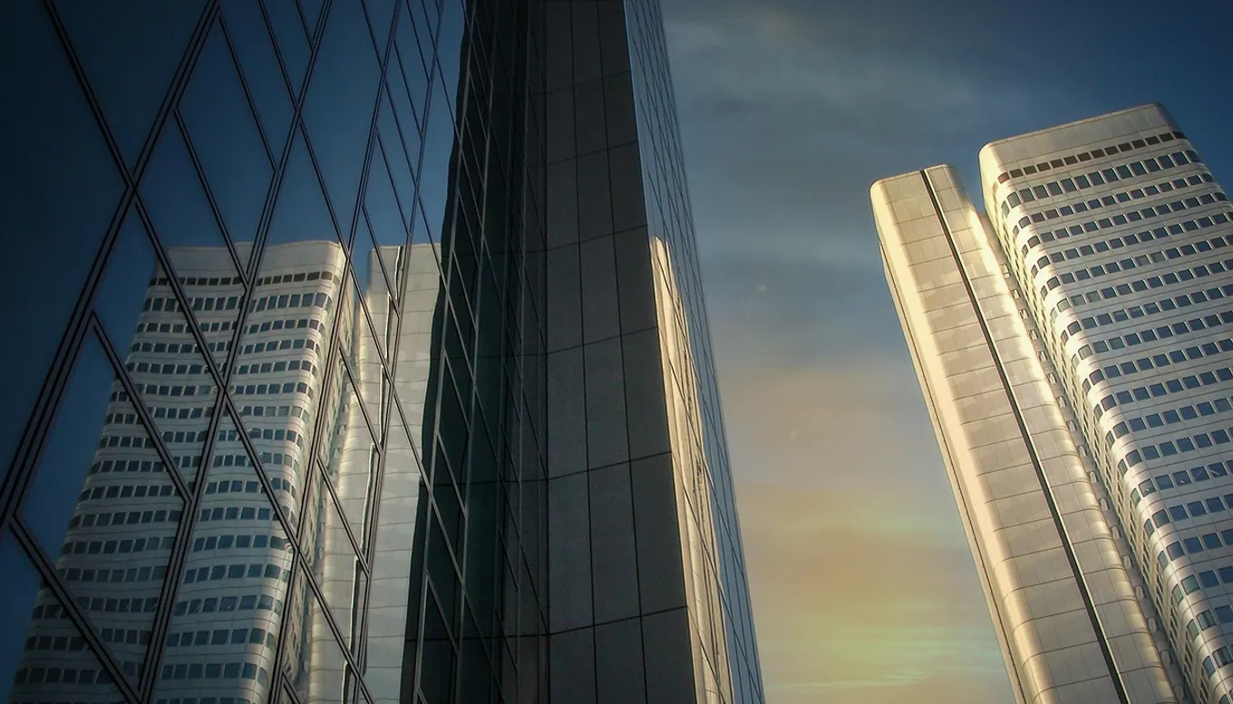Skyscrapers, modern and offices